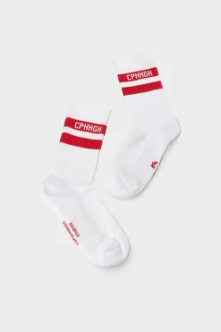 CPH SOCKS 3 Cotton Blend White/red